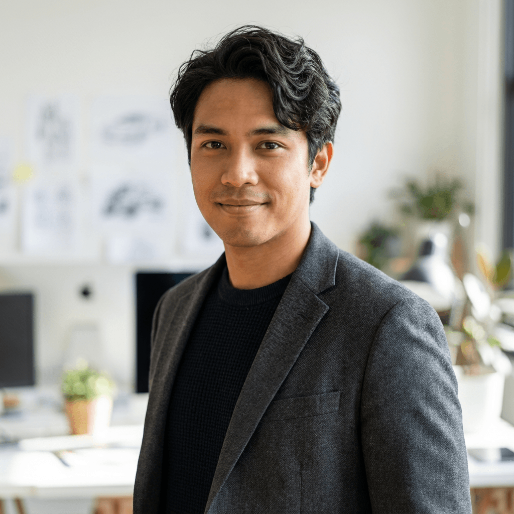 Training school owner displaying custom mask from Espinoza Creations